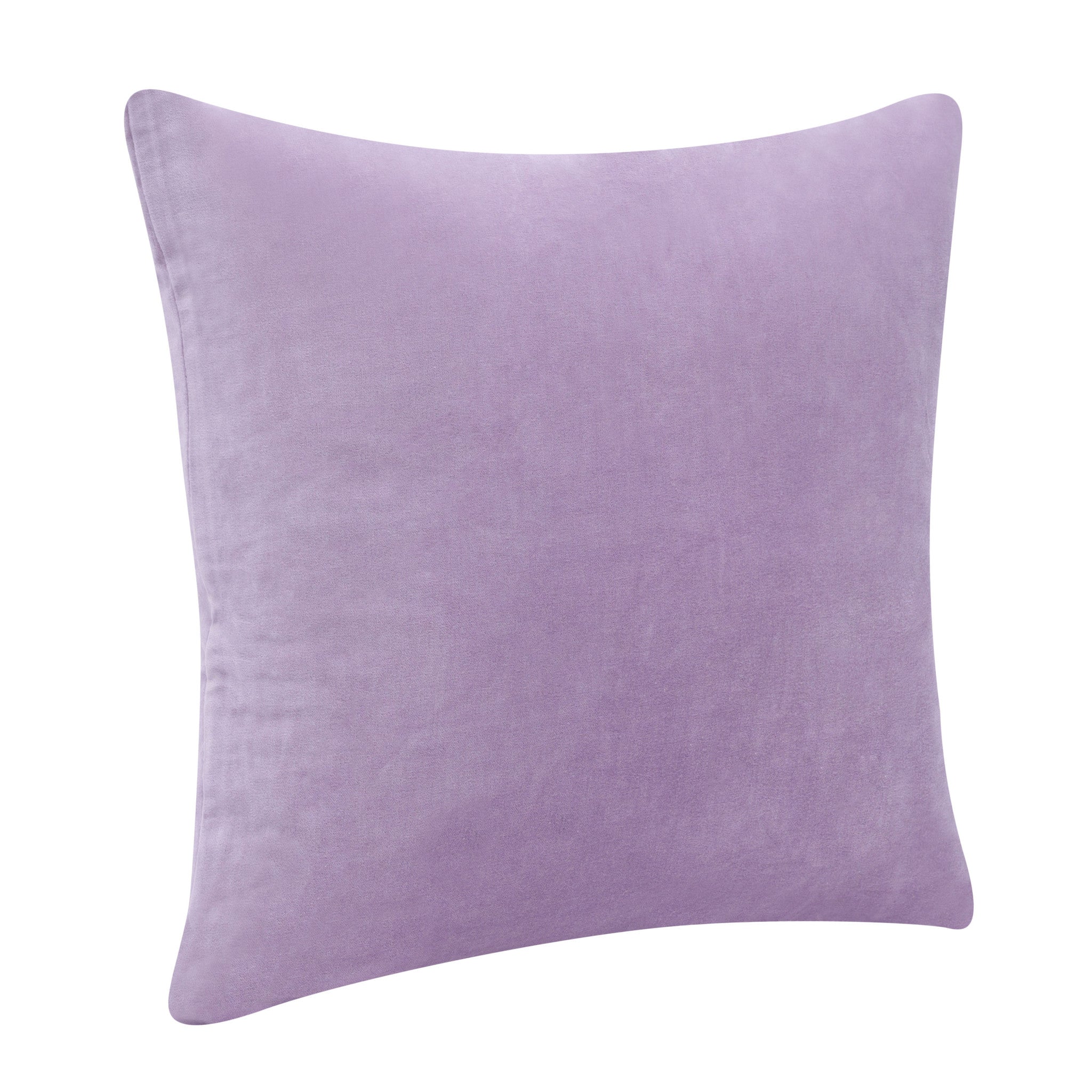 Purple Solid Color Zippered 100% Cotton Throw Pillow Set Of Two - 20" x 20"