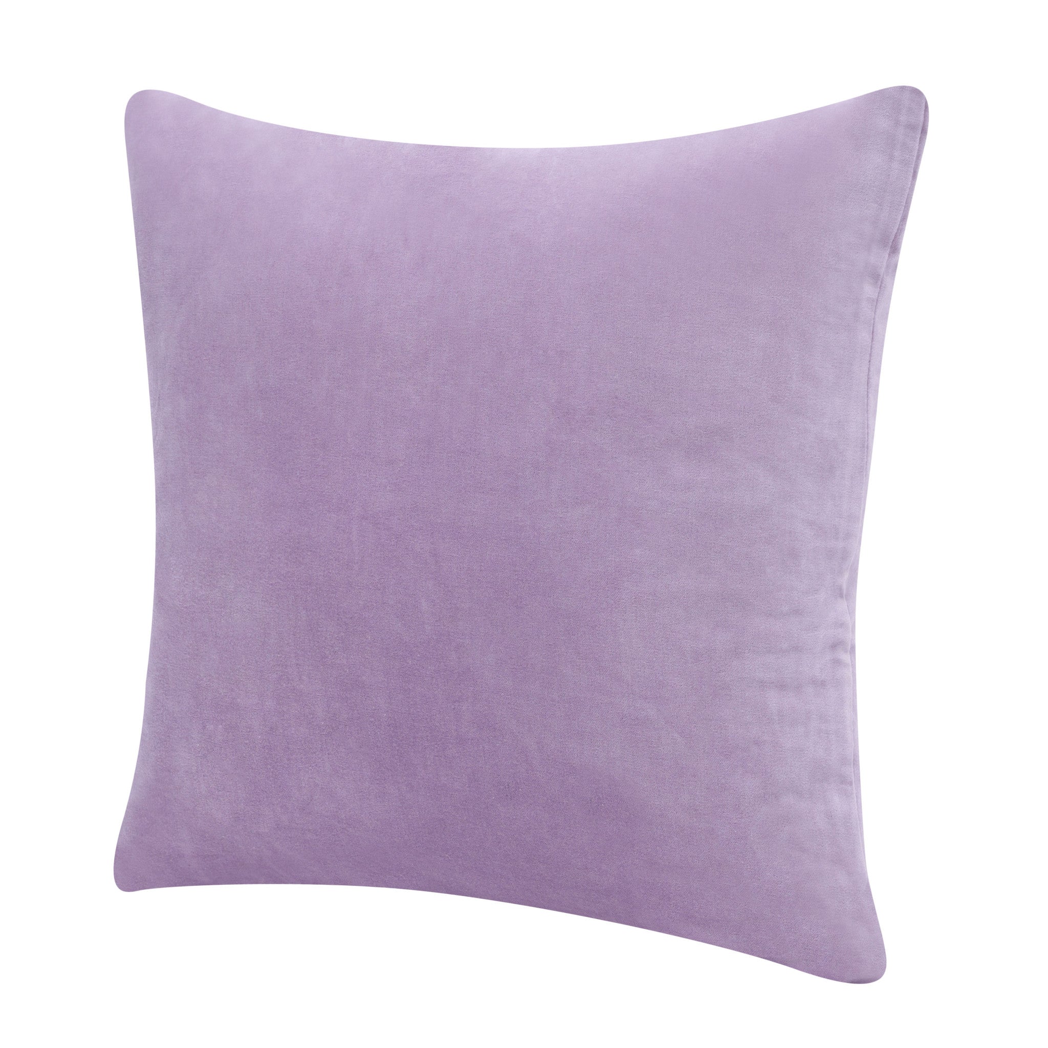 Purple Solid Color Zippered 100% Cotton Throw Pillow Set Of Two - 20" x 20"