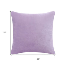 Purple Solid Color Zippered 100% Cotton Throw Pillow Set Of Two - 20