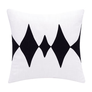 Set Of Two 20" X 20" Black Diamond Zippered 100% Cotton Throw Pillow