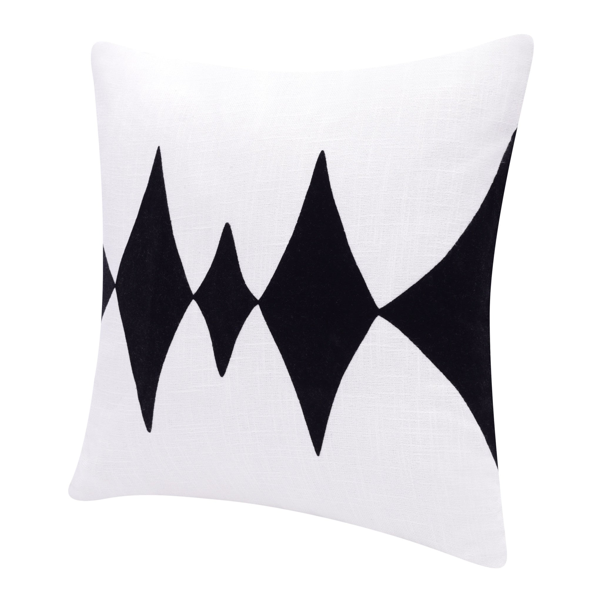 Set Of Two 20" X 20" Black Diamond Zippered 100% Cotton Throw Pillow