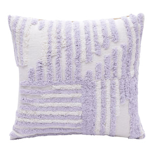 Set Of Two 22" X 22" Purple Striped Zippered 100% Cotton Throw Pillow