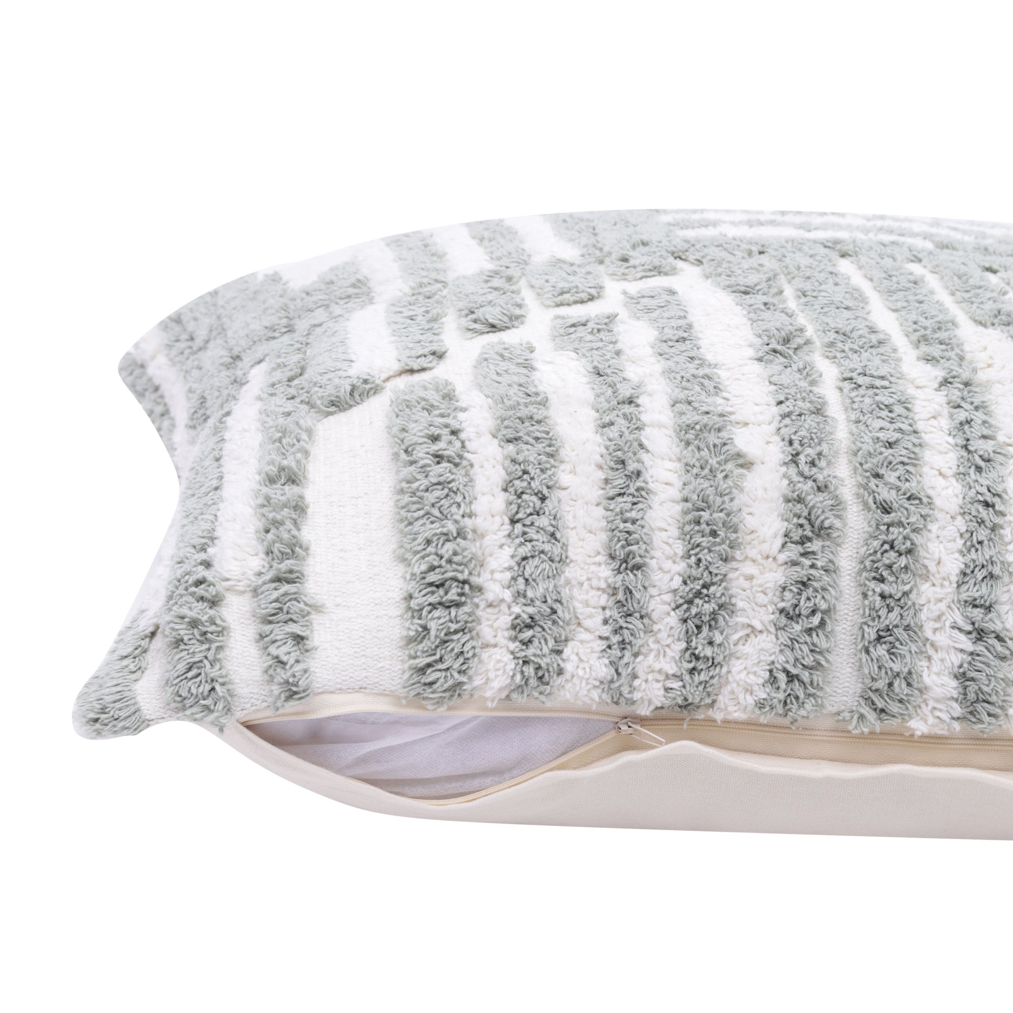 Set Of Two 22" X 22" Purple Striped Zippered 100% Cotton Throw Pillow