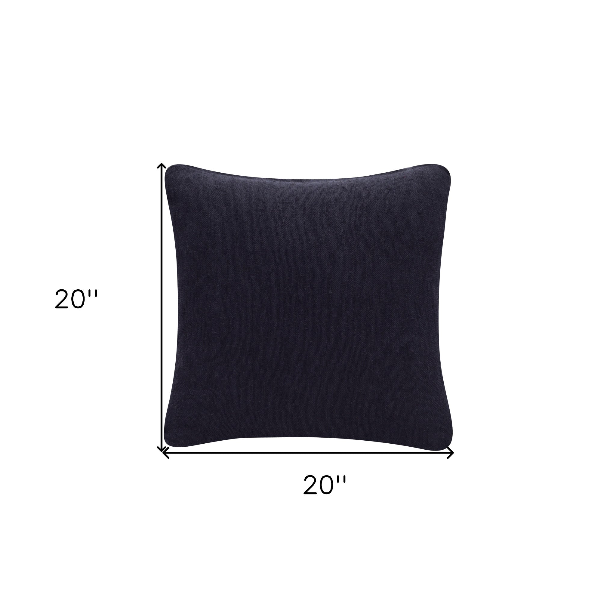 Black Solid Color Zippered Linen Throw Pillow Set Of Two - 20" x 20"