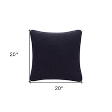 Black Solid Color Zippered Linen Throw Pillow Set Of Two - 20