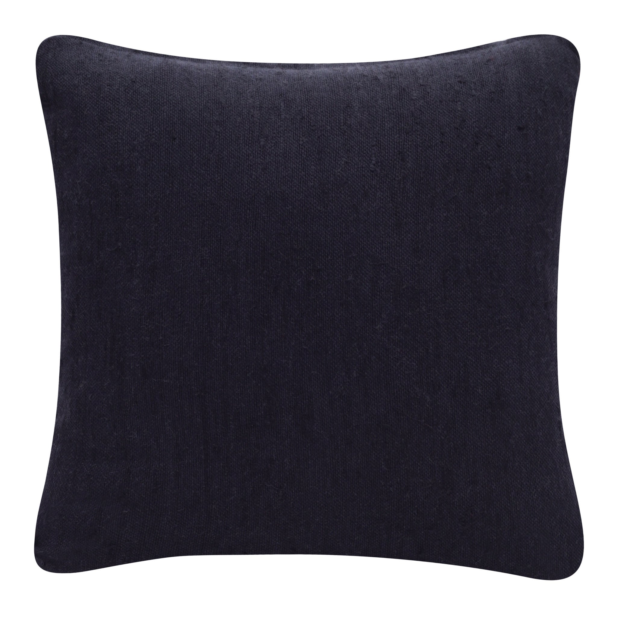 Black Solid Color Zippered Linen Throw Pillow Set Of Two - 20" x 20"