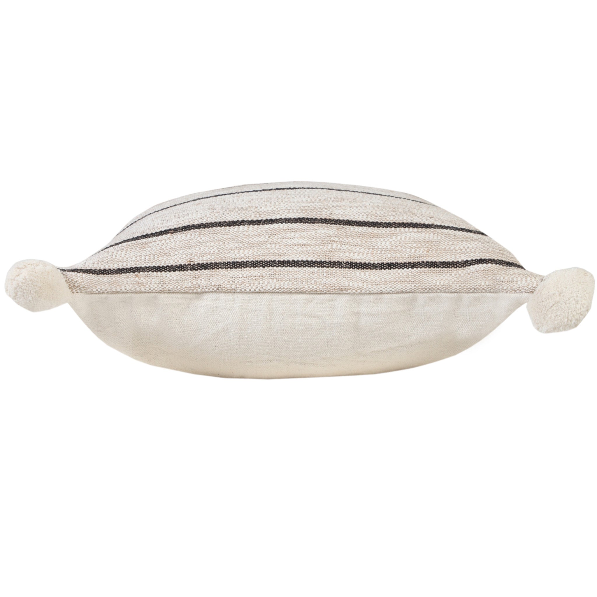 Set Of Two 20" X 20" Tan Striped Zippered Jute Throw Pillow