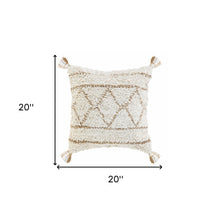 White Geometric Zippered 100% Cotton Throw Pillow Set Of Two 20