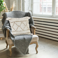 White Geometric Zippered 100% Cotton Throw Pillow Set Of Two 20