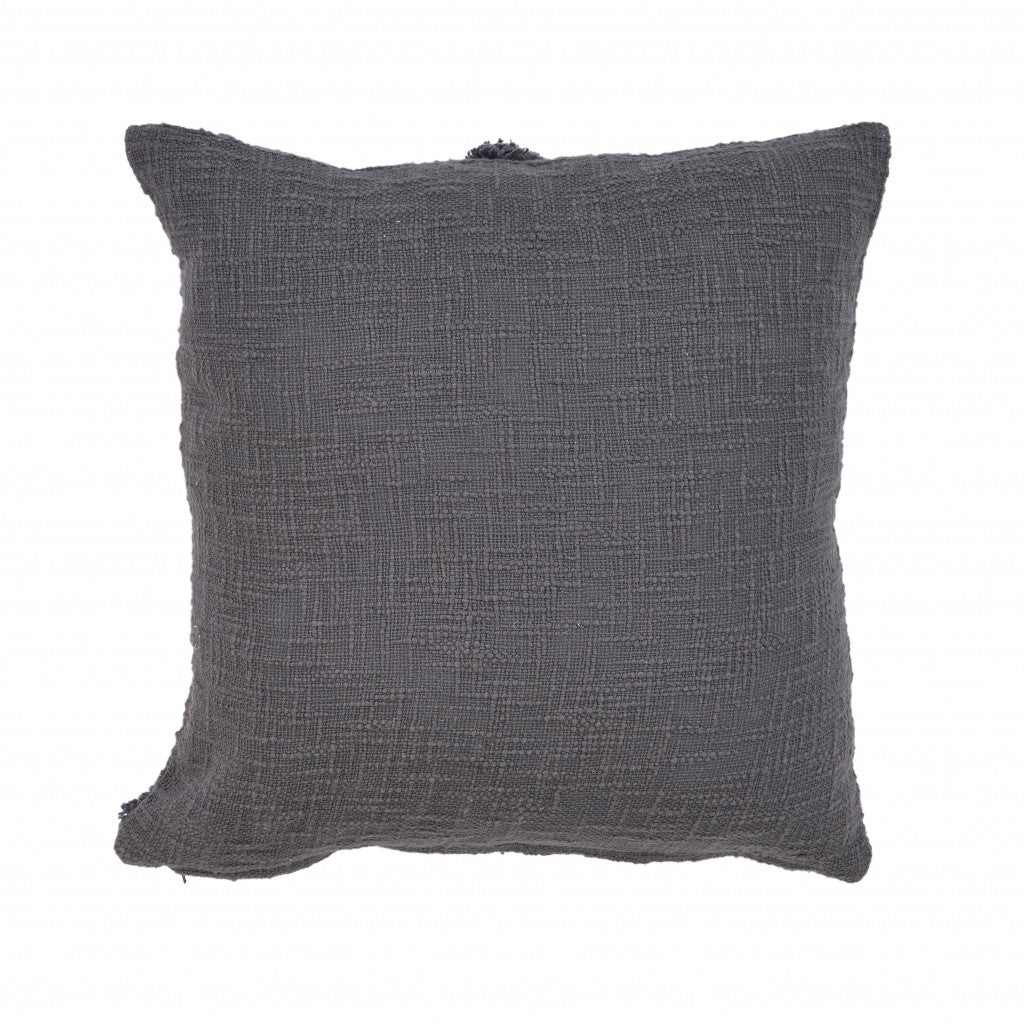 Gray Geometric Zippered 100% Cotton Throw Pillow Set Of Two 20" X 20"