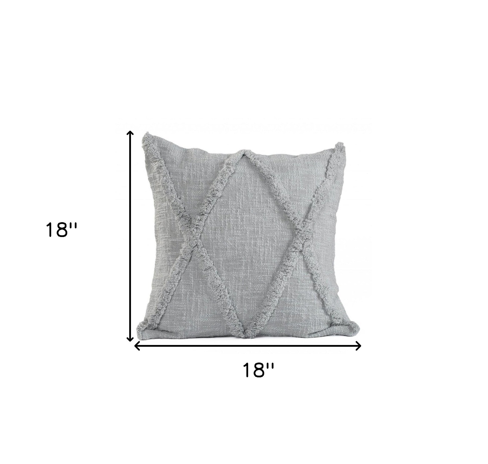 Gray Geometric Zippered 100% Cotton Throw Pillow Set Of Two 20" X 20"