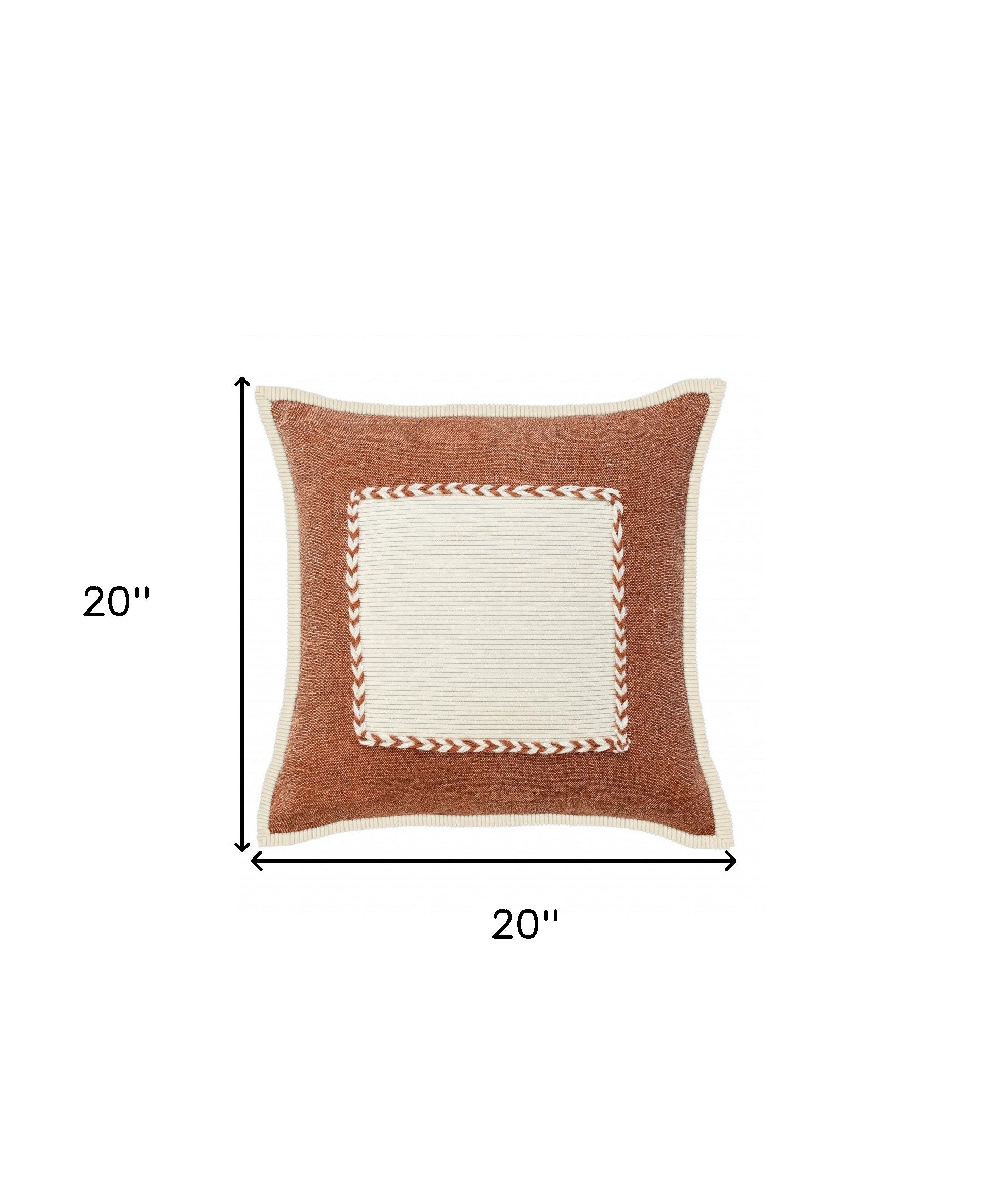 Set Of Two 20" X 20" Brown Zippered 100% Cotton Throw Pillow