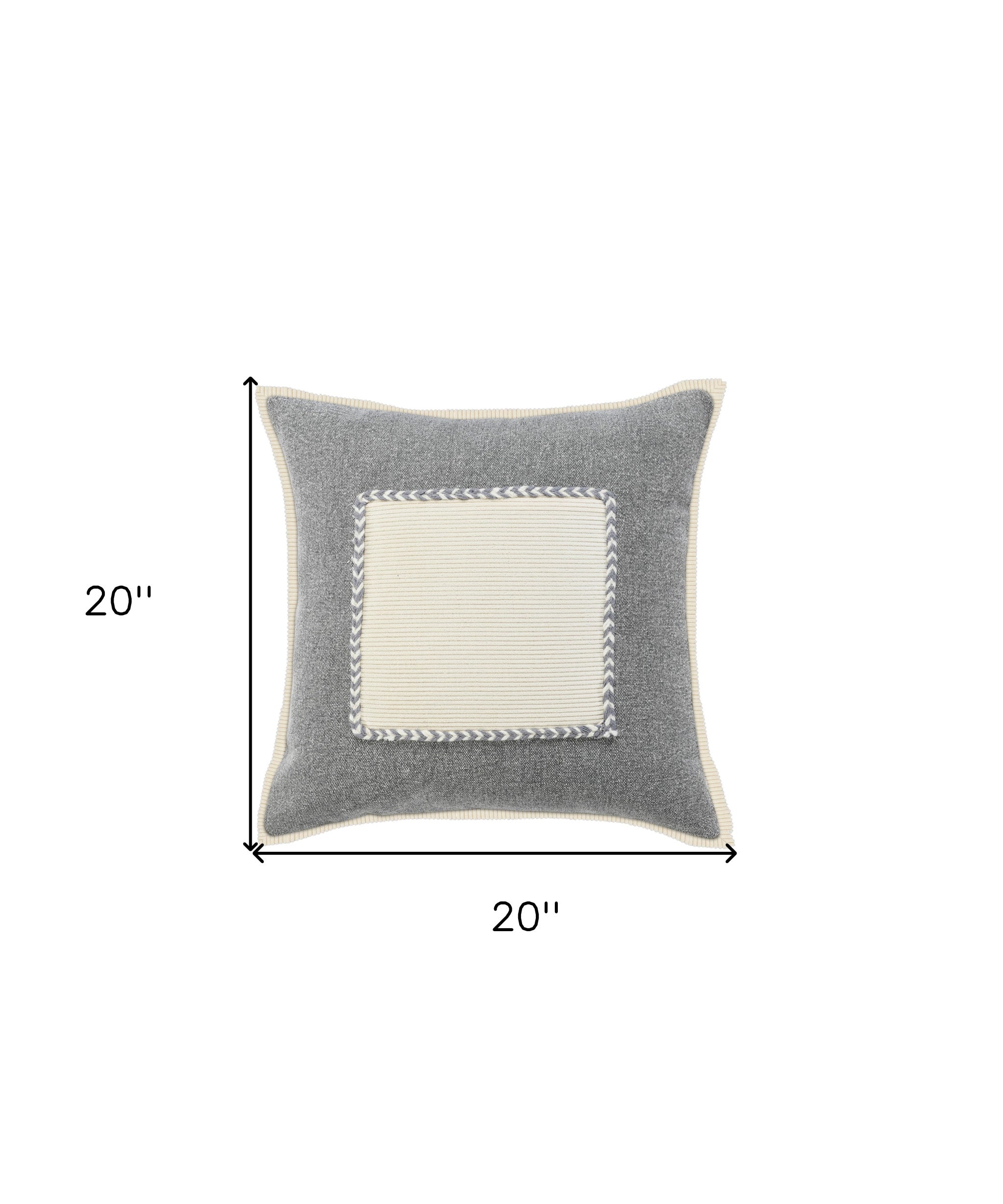 Set Of Two 20" X 20" Brown Zippered 100% Cotton Throw Pillow