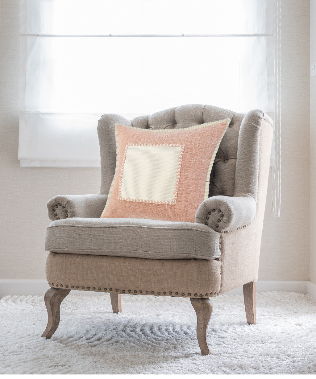 Set Of Two 20" X 20" Brown Zippered 100% Cotton Throw Pillow