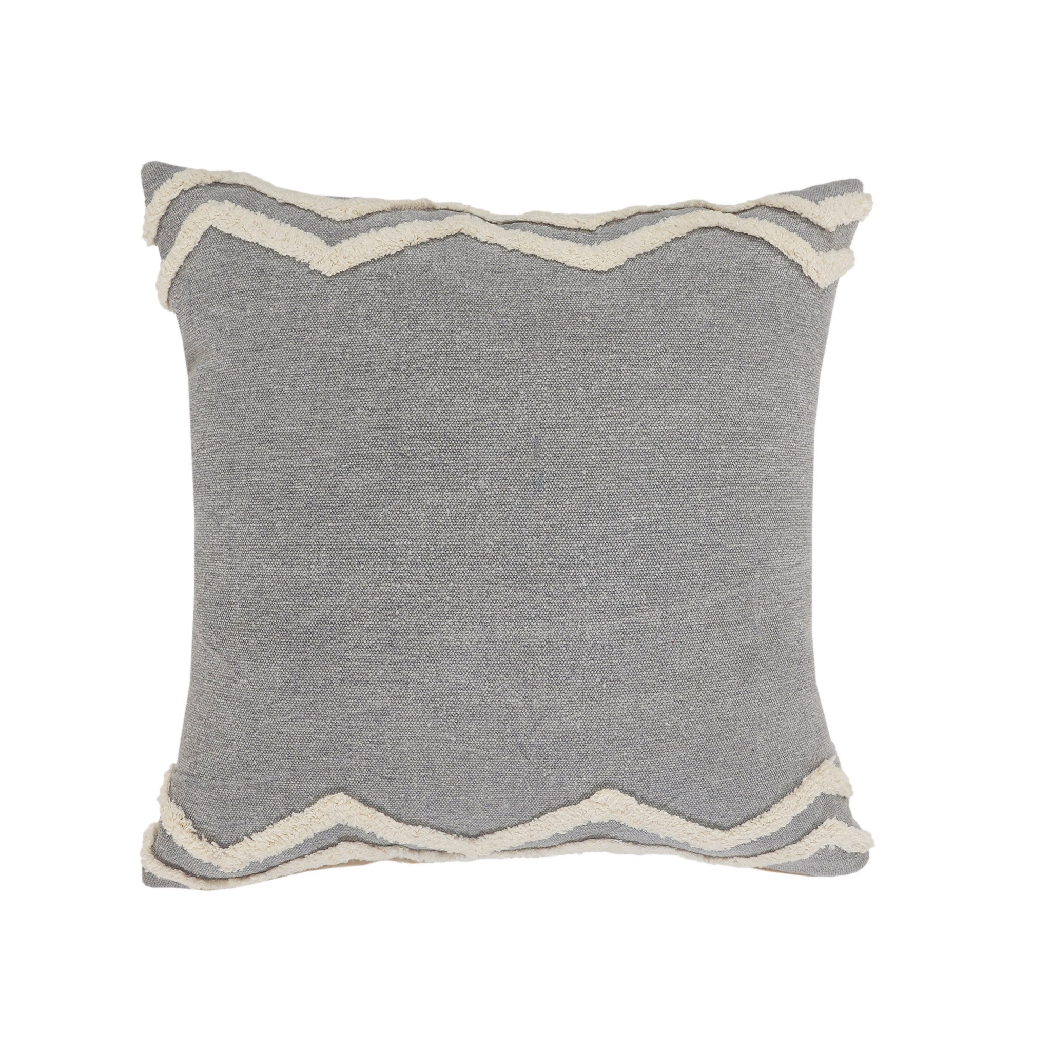 Set Of Two 20" X 20" Gray Chevron Zippered 100% Cotton Throw Pillow