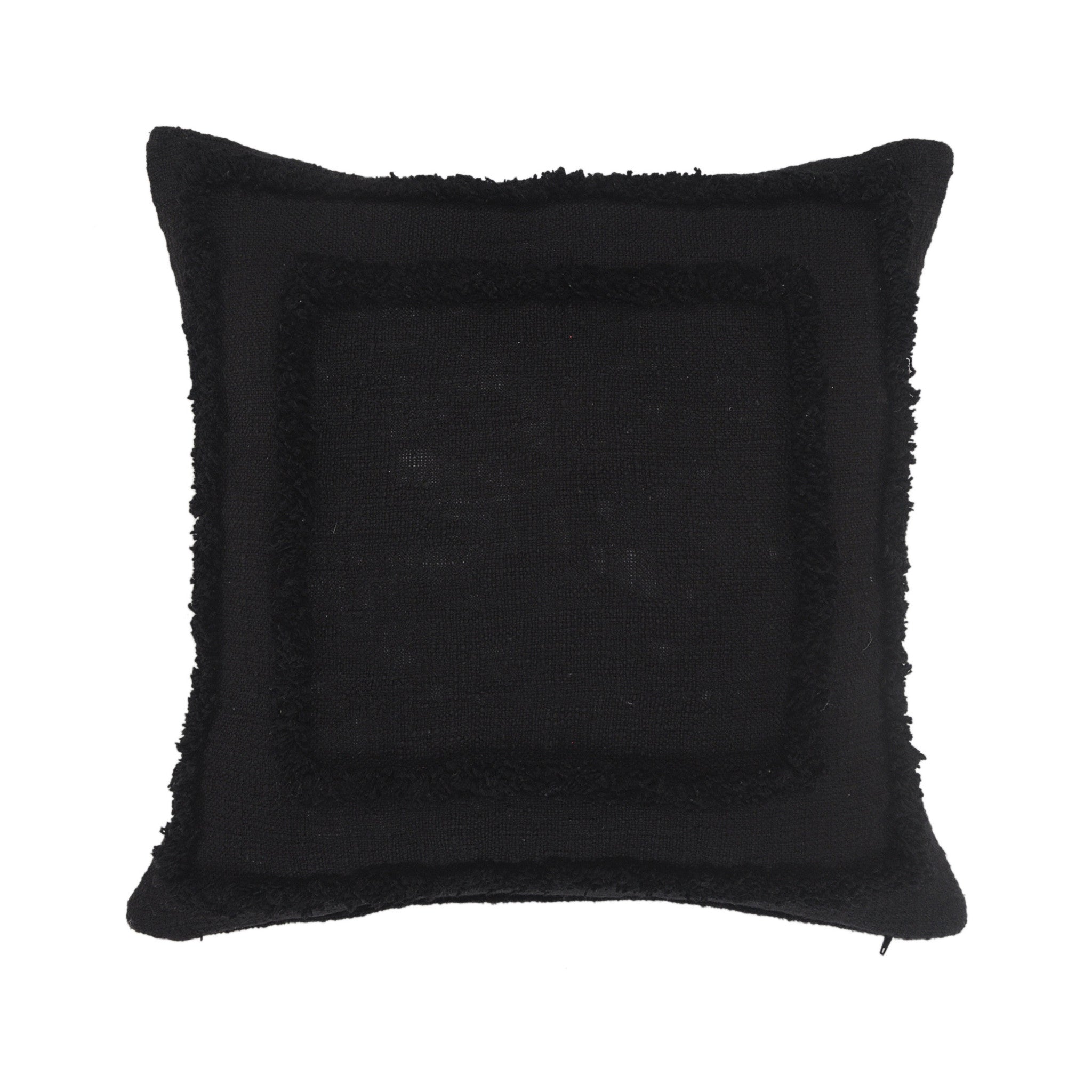 Black Geometric Zippered 100% Cotton Throw Pillow Set Of Two 20" X 20"
