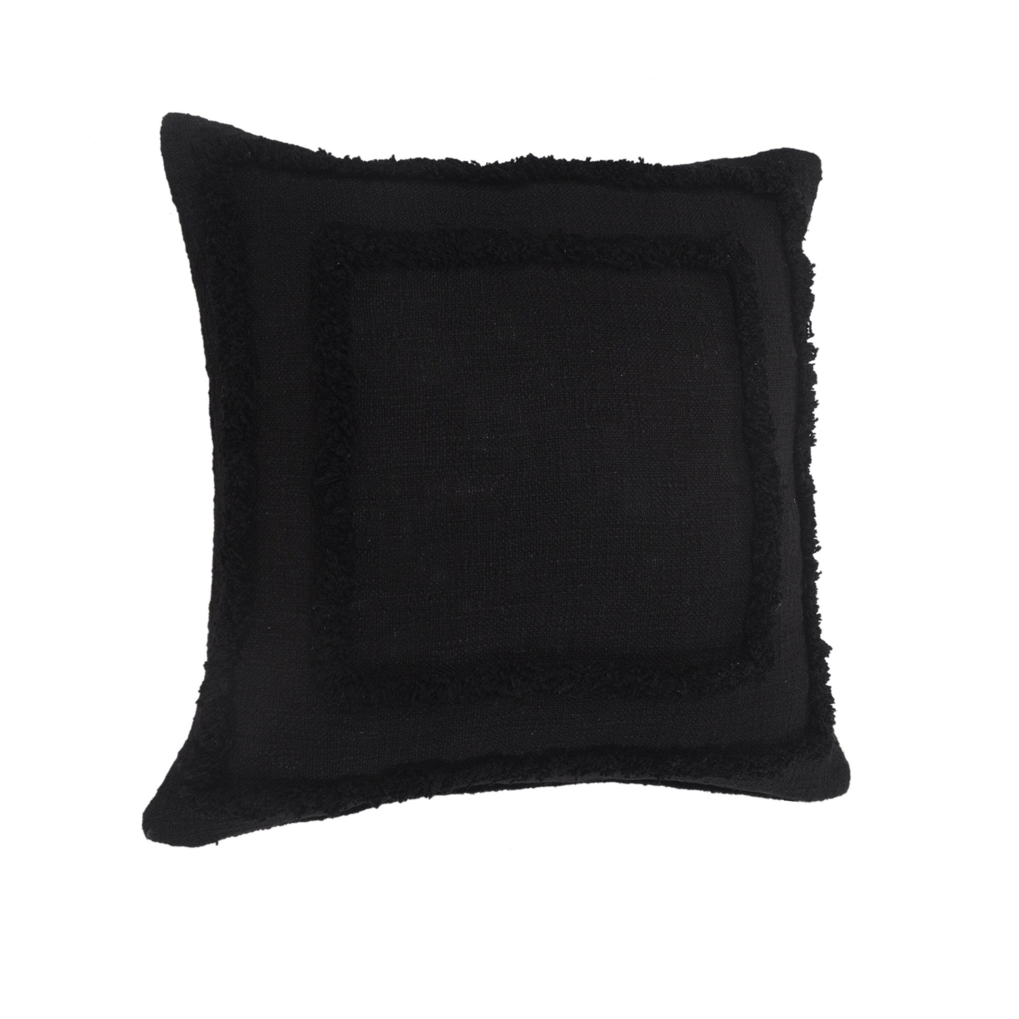 Black Geometric Zippered 100% Cotton Throw Pillow Set Of Two 20" X 20"