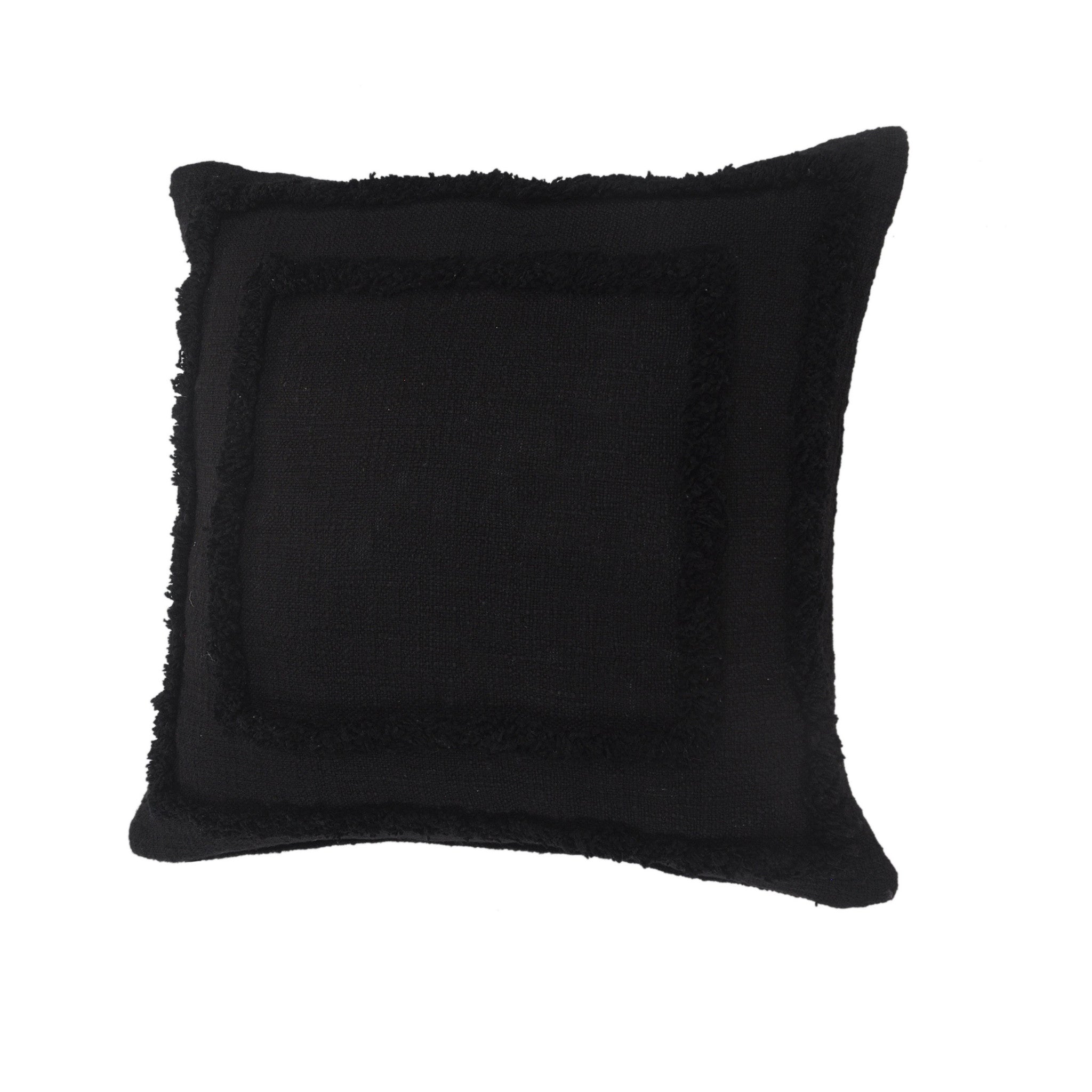 Black Geometric Zippered 100% Cotton Throw Pillow Set Of Two 20" X 20"