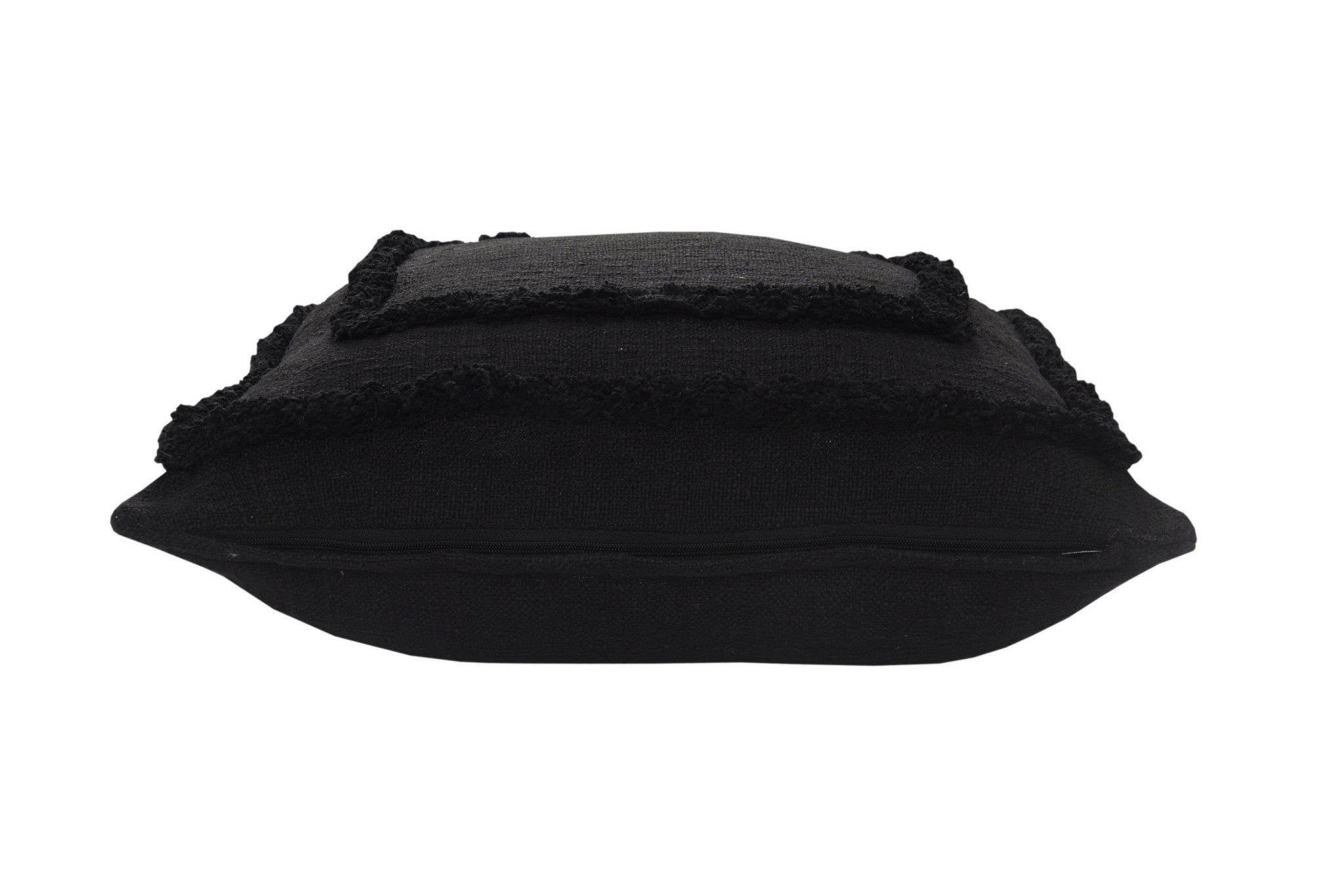 Black Geometric Zippered 100% Cotton Throw Pillow Set Of Two 20" X 20"