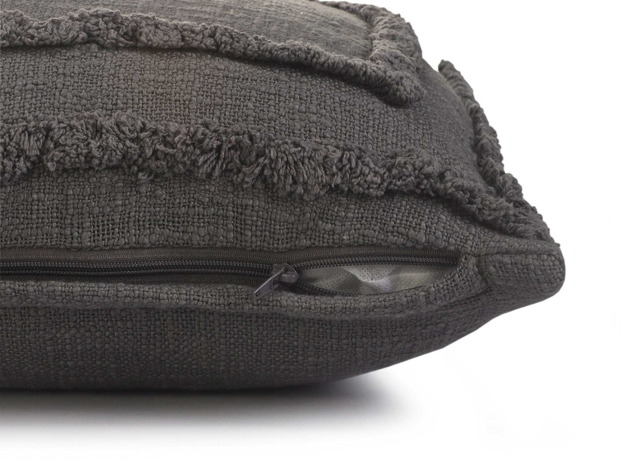 Black Geometric Zippered 100% Cotton Throw Pillow Set Of Two 20" X 20"