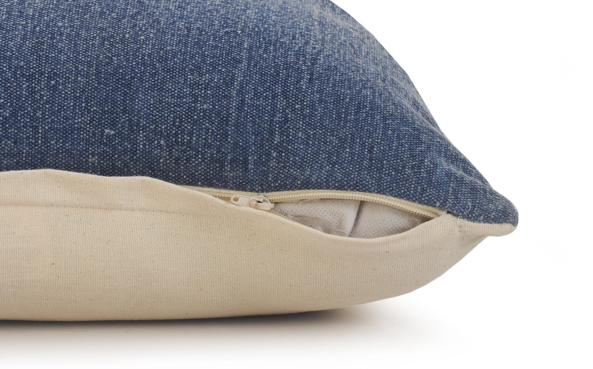 Blue Striped Zippered 100% Cotton Throw Pillow Set Of Two 20" X 20"