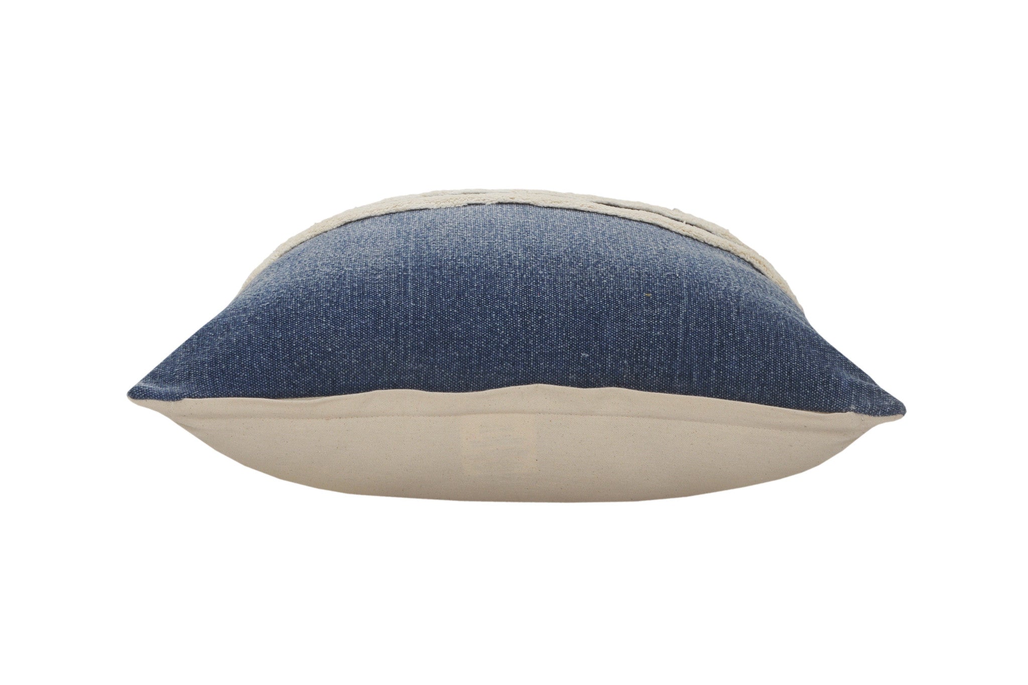 Blue Striped Zippered 100% Cotton Throw Pillow Set Of Two 20" X 20"