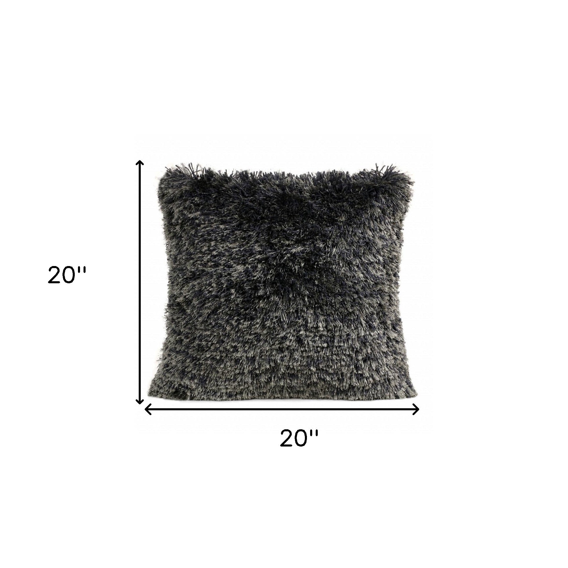 Set Of Two 20" X 20" Gray Solid Color Zippered Polyester Throw Pillow