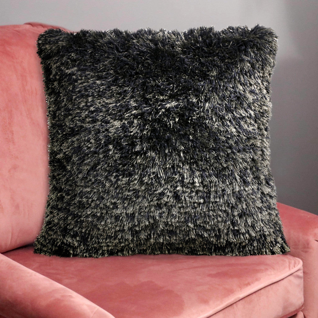 Set Of Two 20" X 20" Gray Solid Color Zippered Polyester Throw Pillow