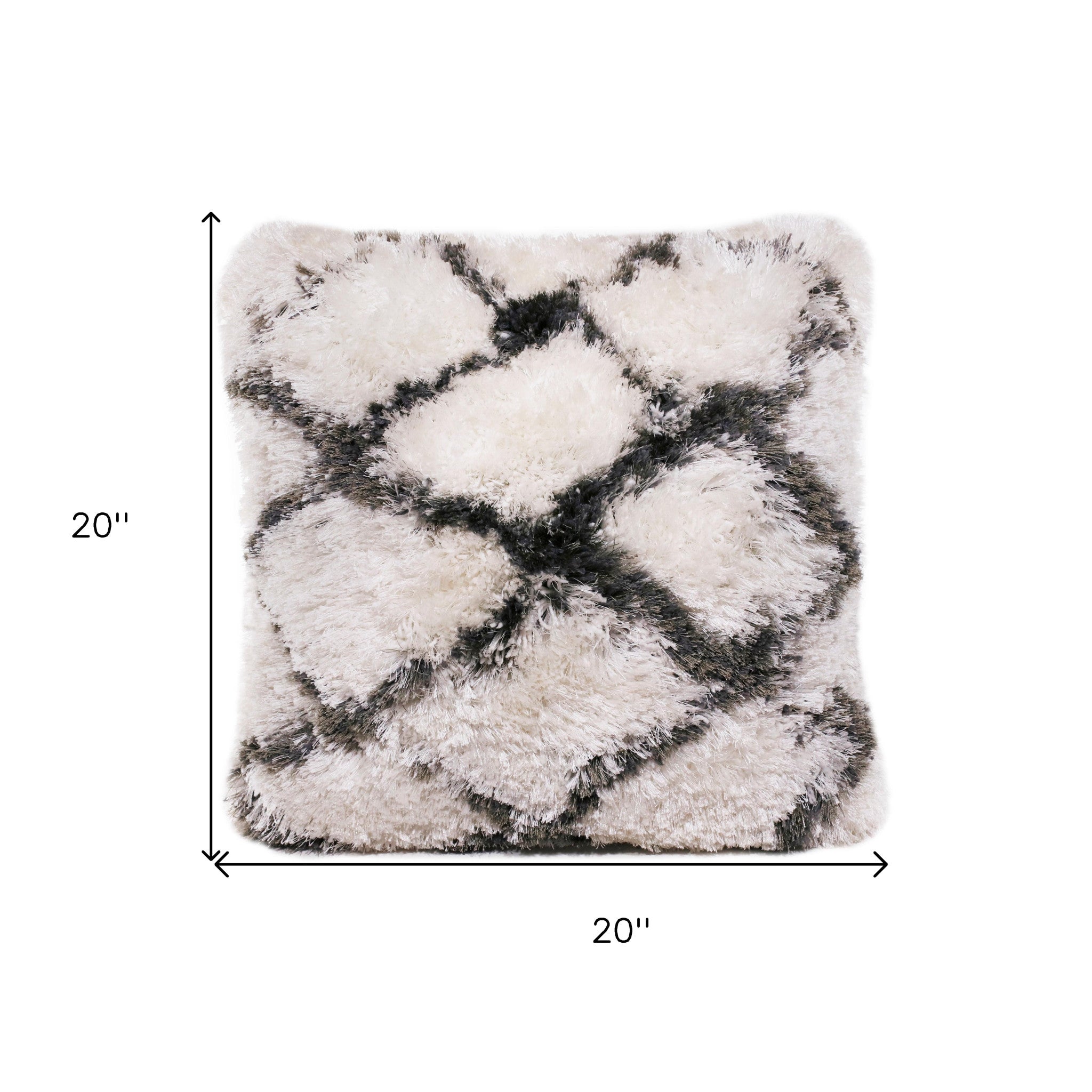 Set Of Two 20" X 20" White Geometric Zippered Polyester Throw Pillow