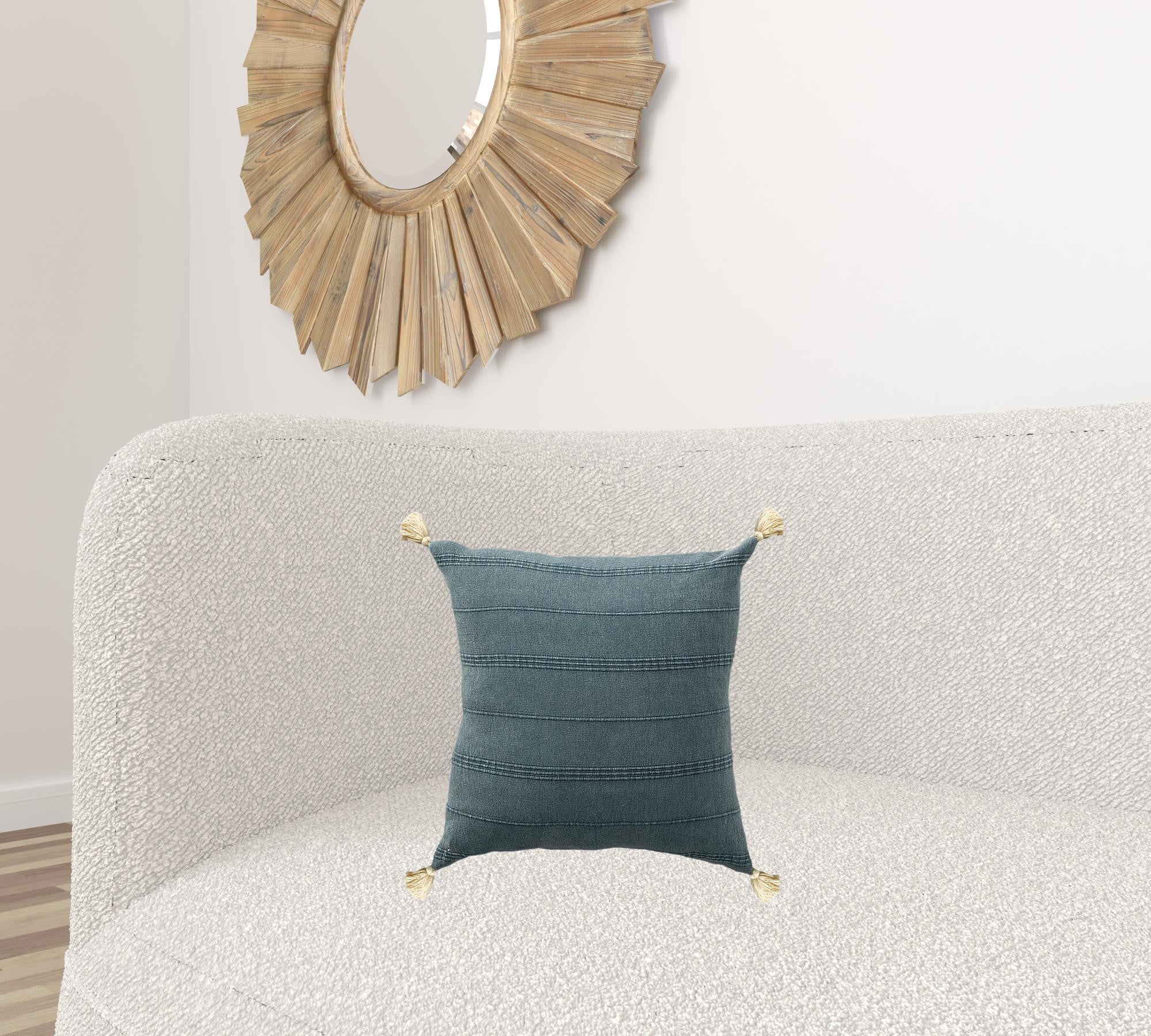 Set Of Two 18" X 18" Green Solid Color Zippered 100% Cotton Throw Pillow