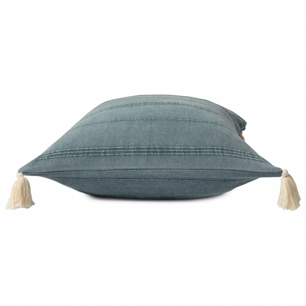 Set Of Two 18" X 18" Green Solid Color Zippered 100% Cotton Throw Pillow