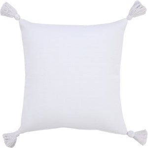 Set Of Two 20" X 20" White Solid Color Zippered 100% Cotton Throw Pillow