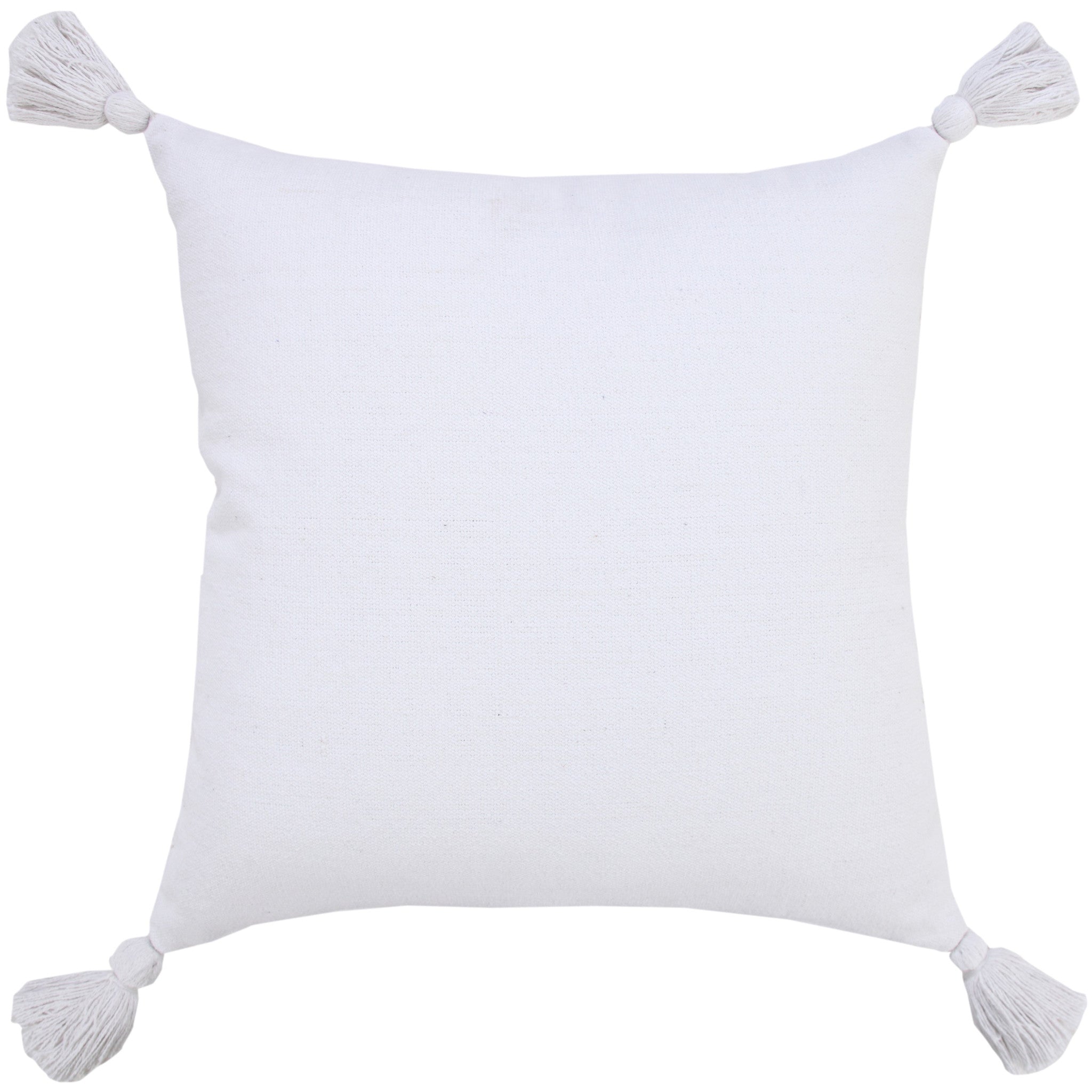 Set Of Two 20" X 20" White Solid Color Zippered 100% Cotton Throw Pillow