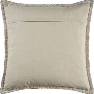 Tan Solid Color Zippered 100% Cotton Throw Pillow Set Of Two 24" X 24"