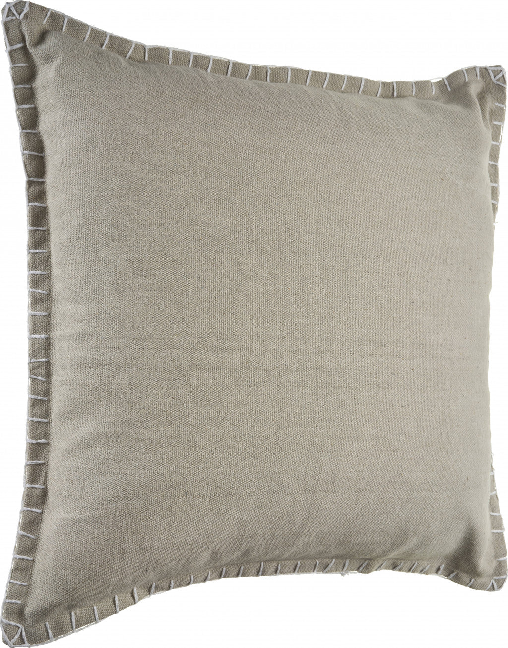 Tan Solid Color Zippered 100% Cotton Throw Pillow Set Of Two 24" X 24"