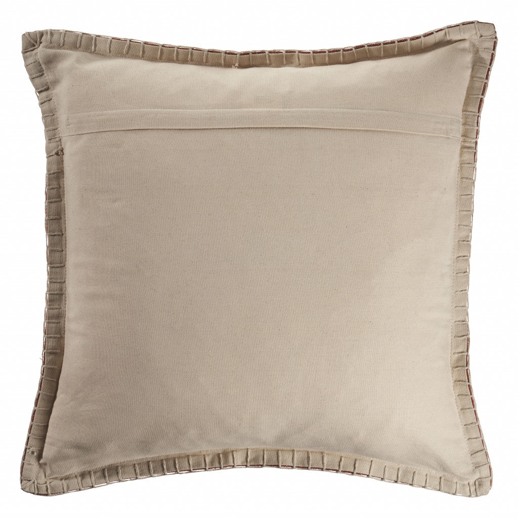 Tan Solid Color Zippered 100% Cotton Throw Pillow Set Of Two 24" X 24"