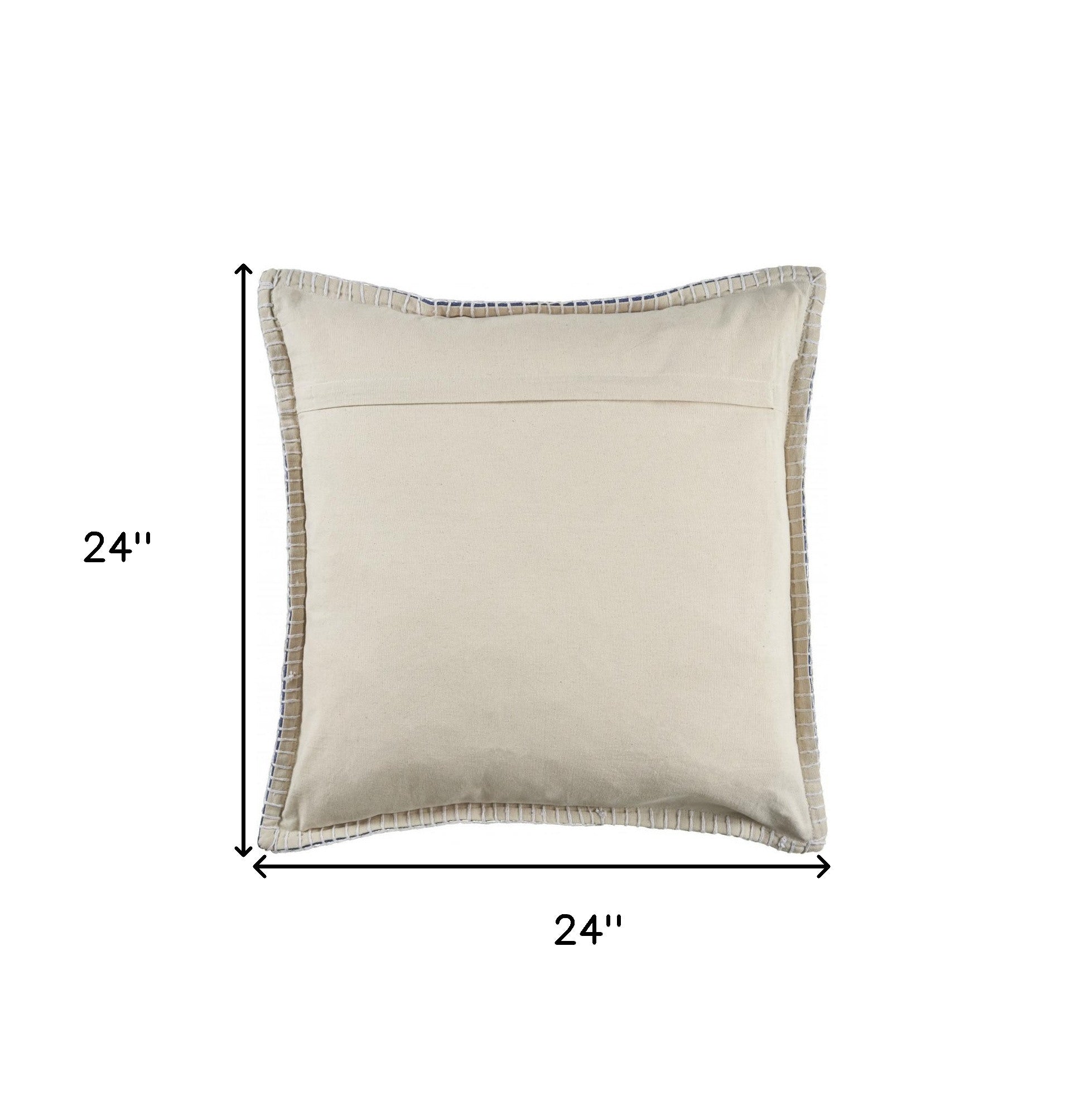 Tan Solid Color Zippered 100% Cotton Throw Pillow Set Of Two 24" X 24"