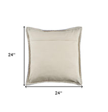 Tan Solid Color Zippered 100% Cotton Throw Pillow Set Of Two 24