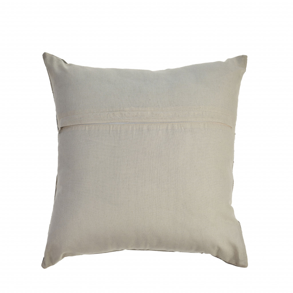 Set Of Two 20" X 20" Gray Striped Zippered 100% Wool Throw Pillow