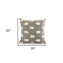 Gray Zippered 100% Cotton Throw Pillow Set Of Two - 20