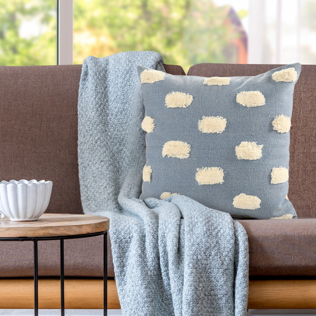 Gray Zippered 100% Cotton Throw Pillow Set Of Two - 20" x 20"