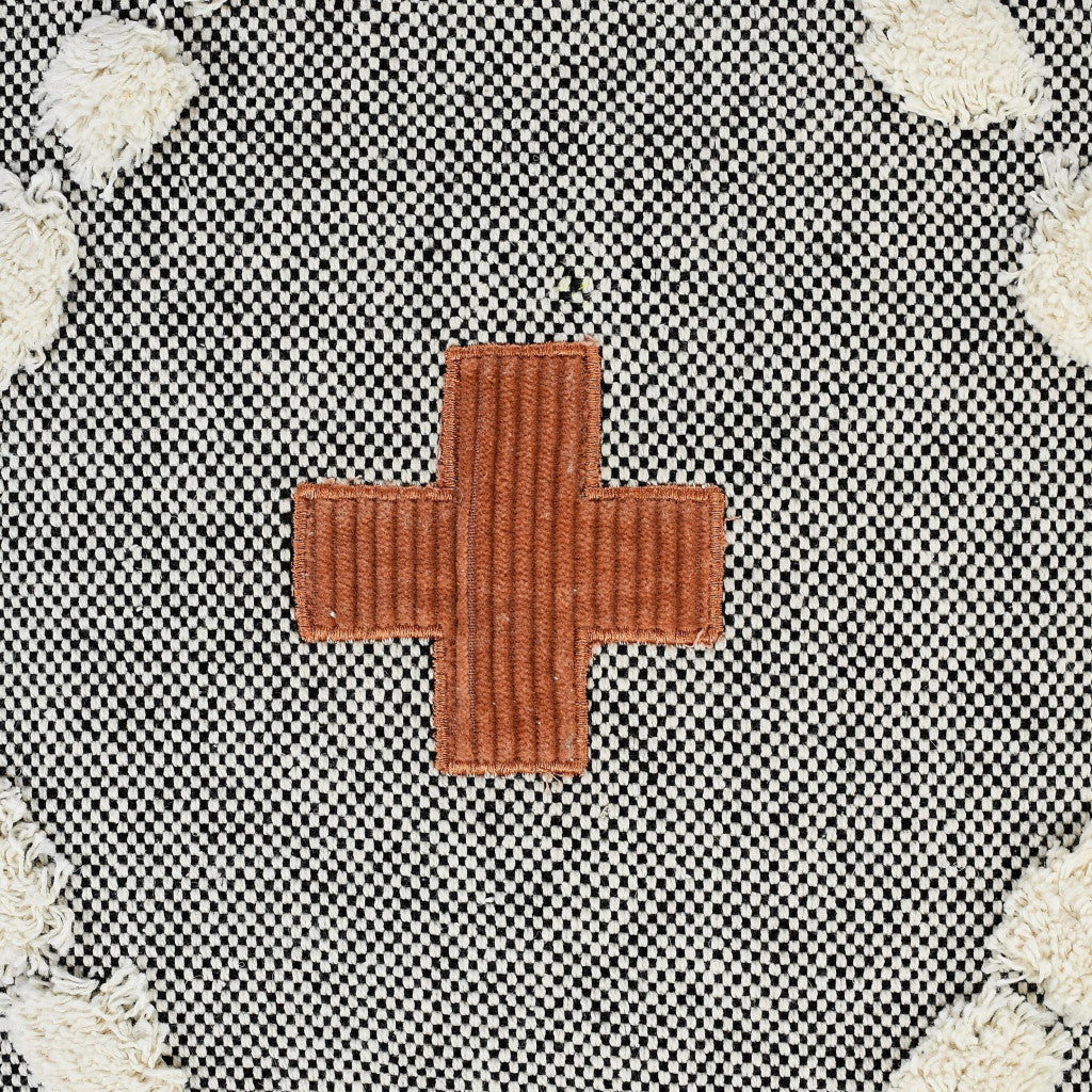 Gray Geometric Zippered 100% Cotton Throw Pillow Set Of Two - 20" x 20"