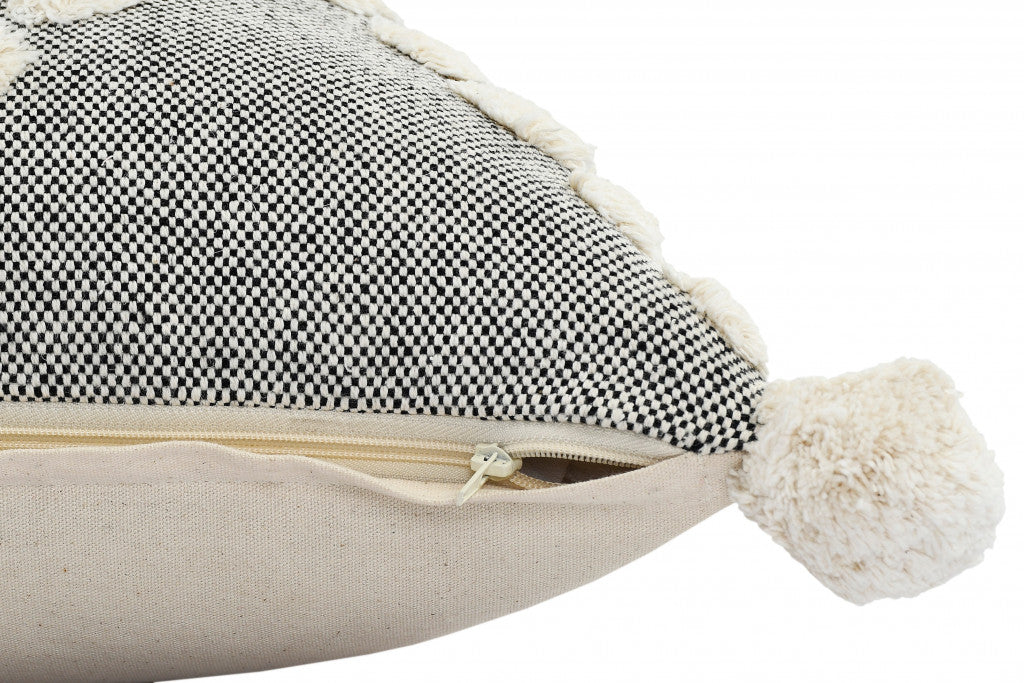 Gray Geometric Zippered 100% Cotton Throw Pillow Set Of Two - 20" x 20"