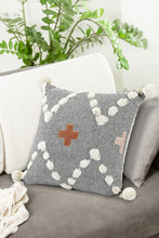 Gray Geometric Zippered 100% Cotton Throw Pillow Set Of Two - 20