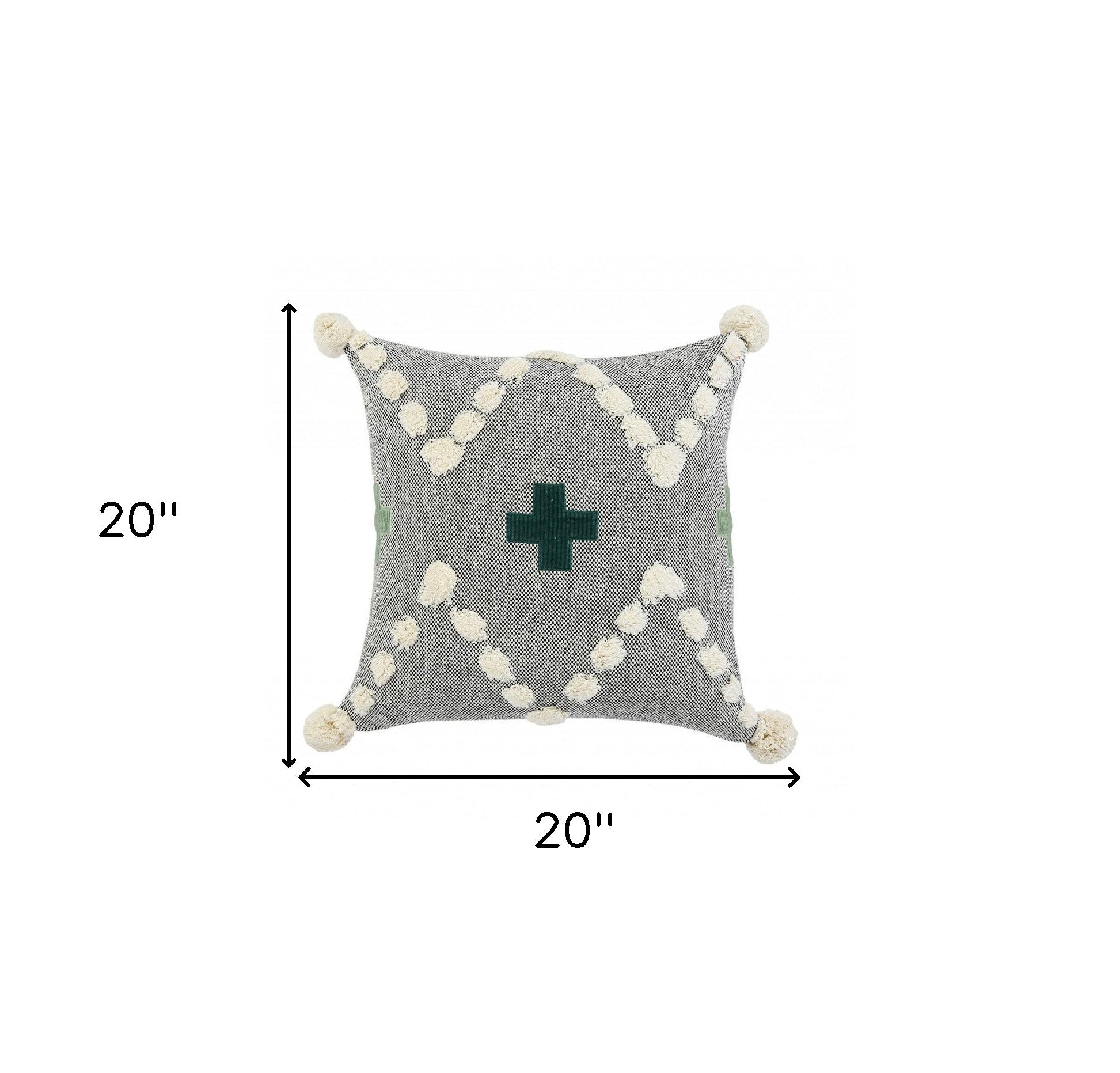 Gray Geometric Zippered 100% Cotton Throw Pillow Set Of Two - 20" x 20"
