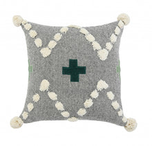 Gray Geometric Zippered 100% Cotton Throw Pillow Set Of Two - 20