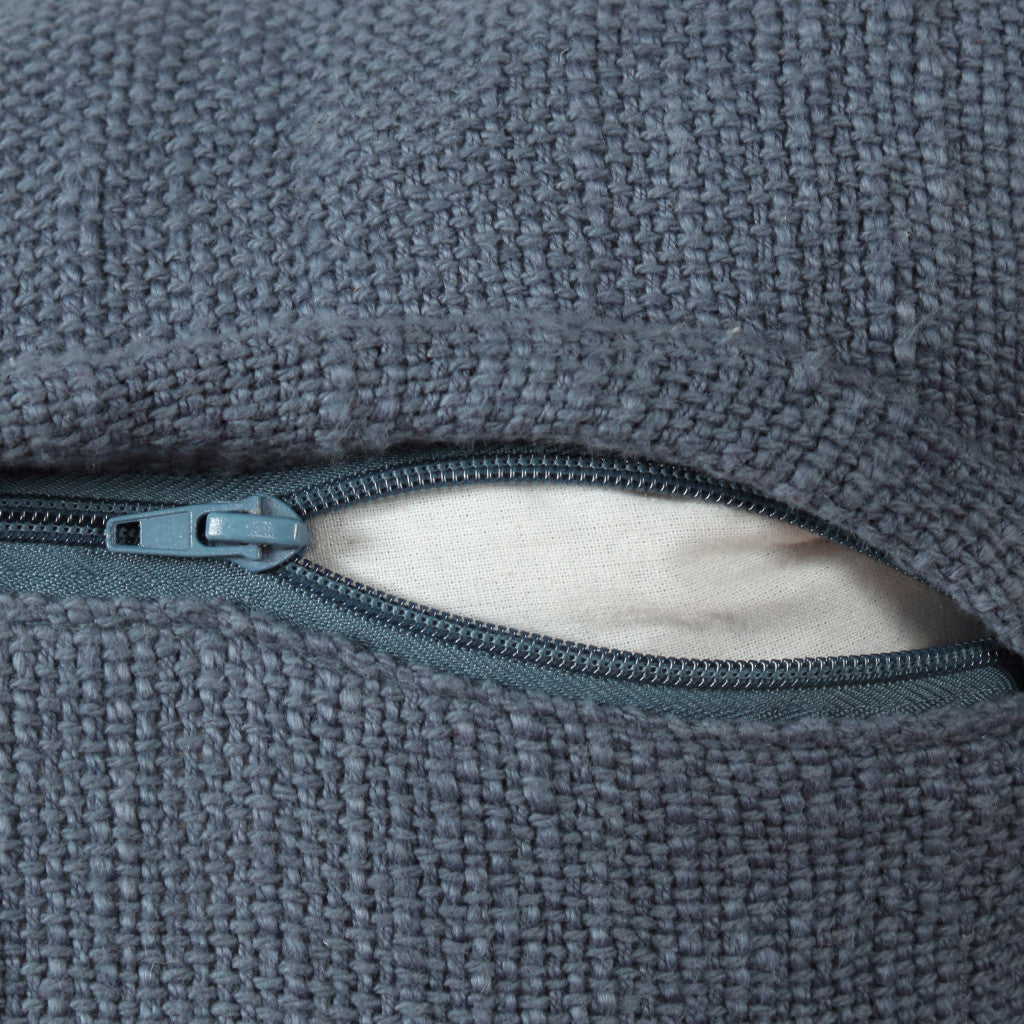 Blue Abstract Zippered 100% Cotton Throw Pillow Set Of Two - 20" x 20"