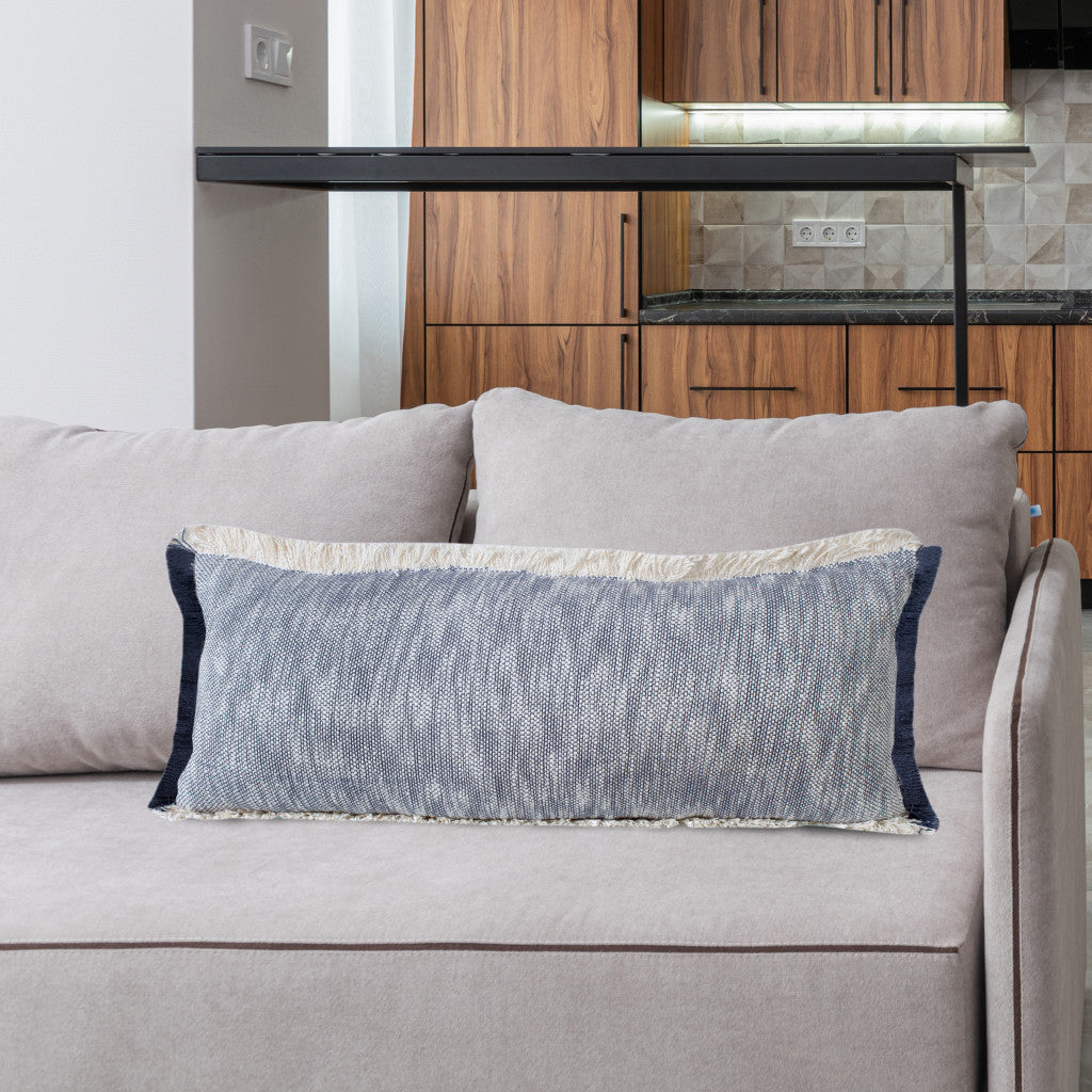 Blue Abstract Zippered 100% Cotton Throw Pillow Set Of Two - 20" x 20"