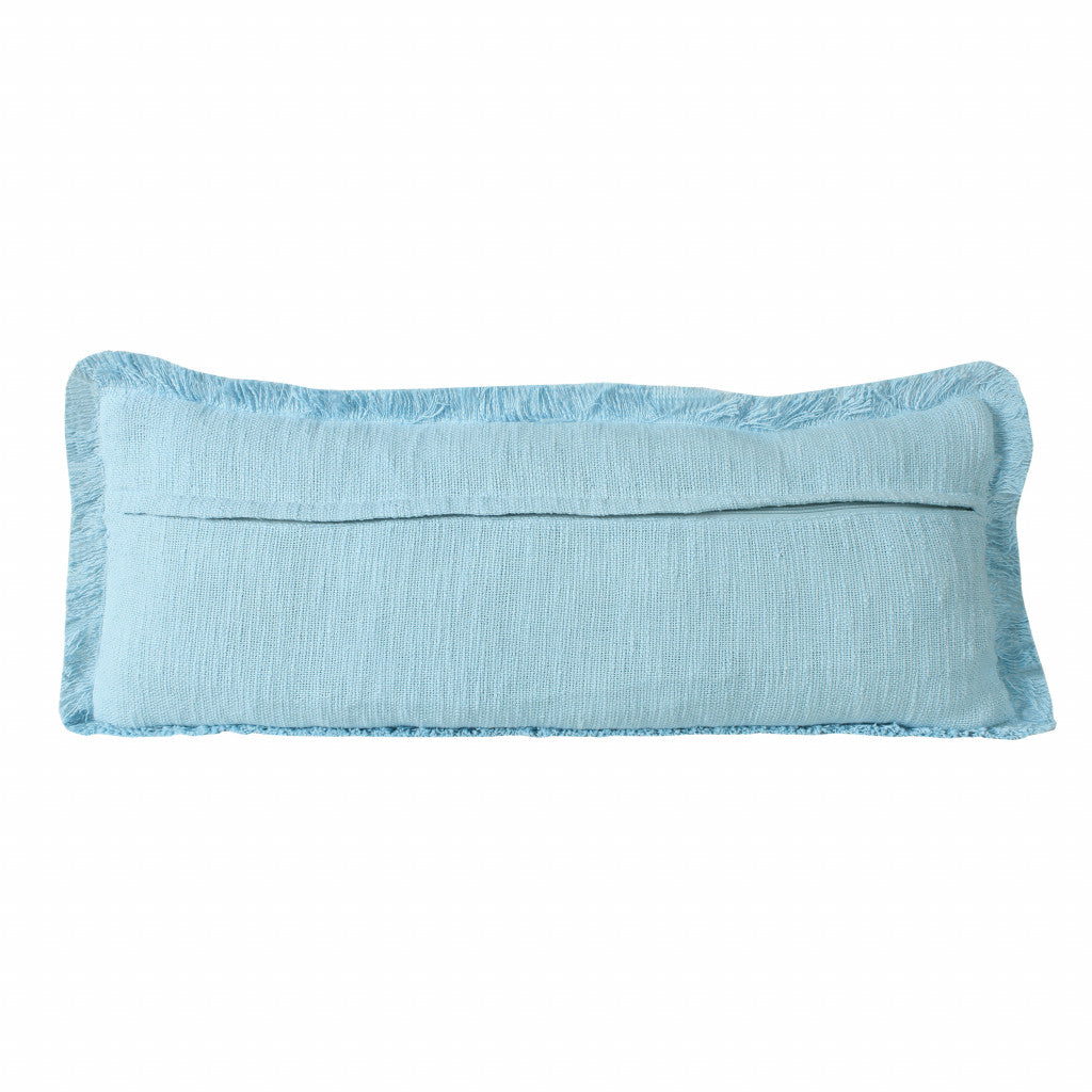 Blue Abstract Zippered 100% Cotton Throw Pillow Set Of Two - 20" x 20"