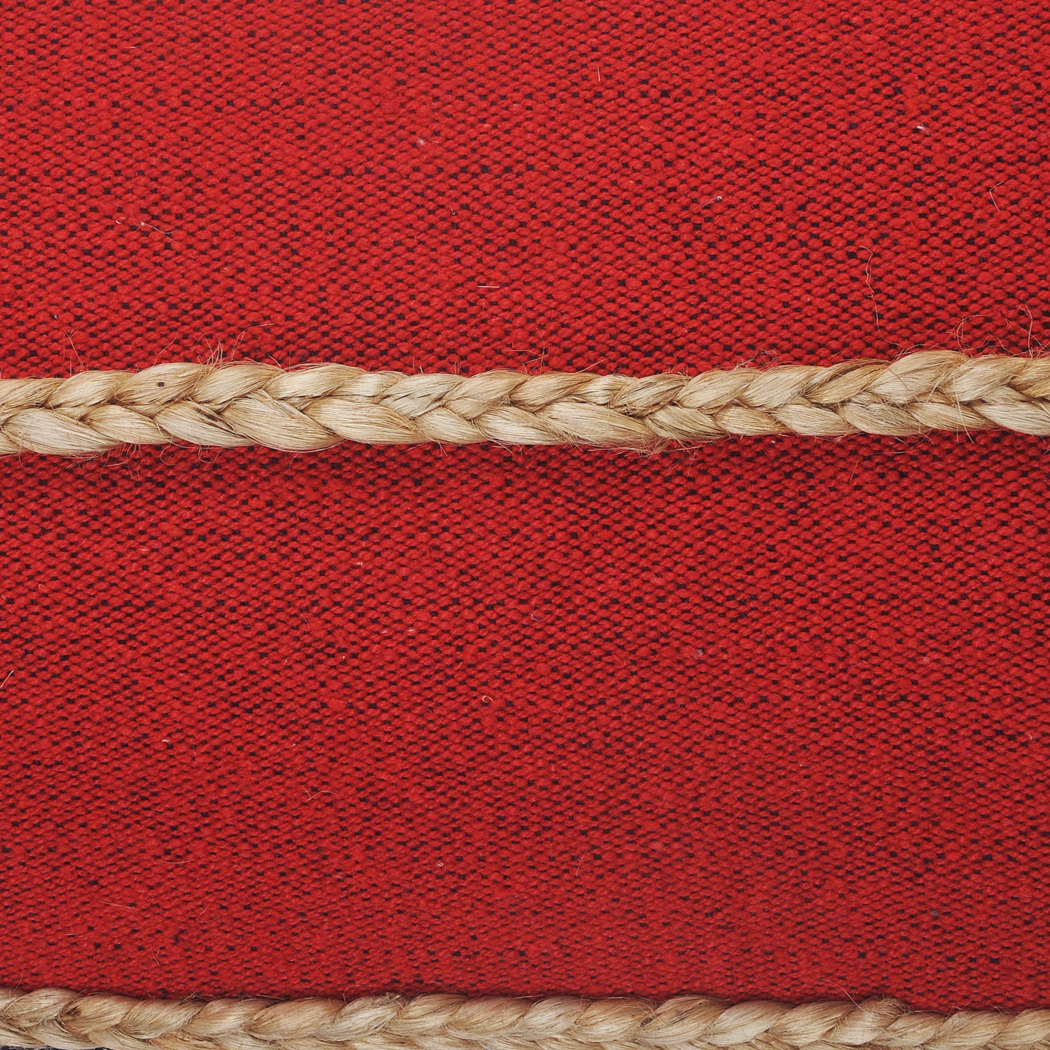 Set Of Two 24" X 24" Red Striped Zippered 100% Cotton Throw Pillow